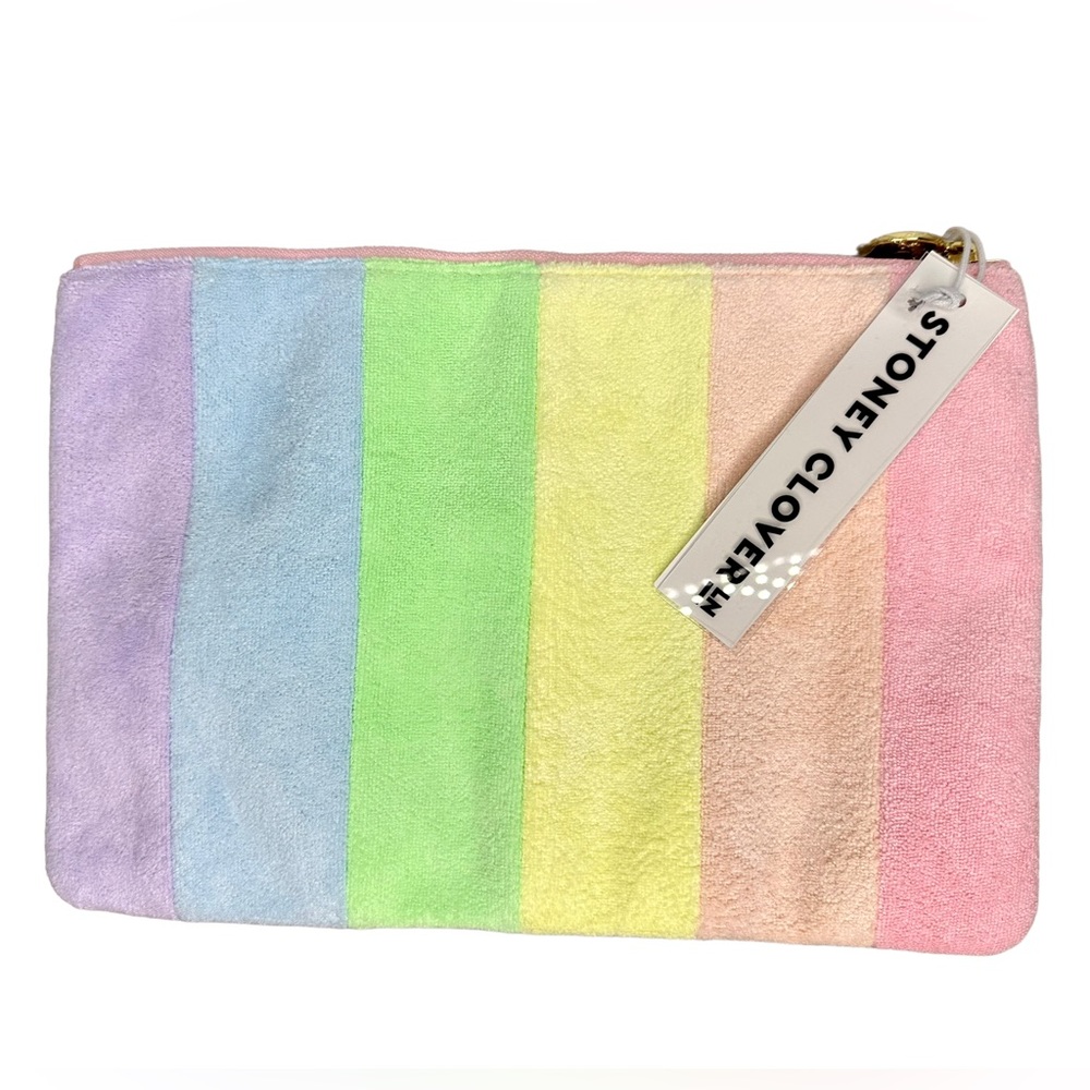 NWT Stoney Clover Lane Rainbow Terry Flat Pouch